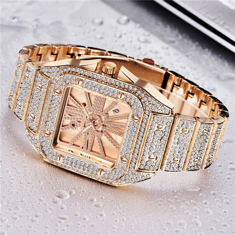Full Diamond Large Dial Quartz Watch