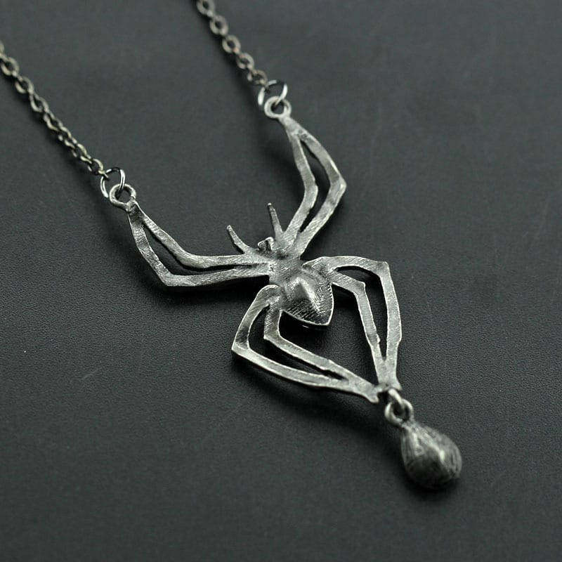 Vintage Spider Diamond Pendant Necklace