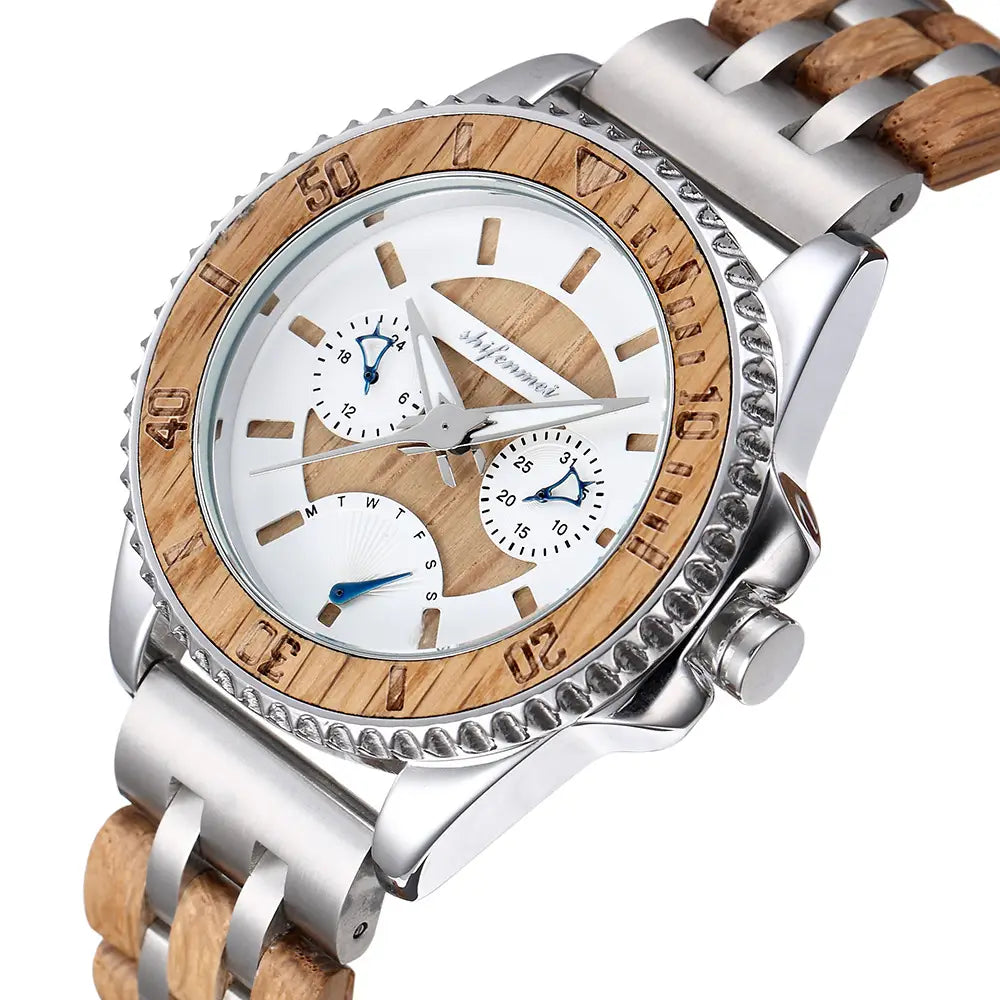 Sports Mechanical Feeling Men’s Wood Suit Watch