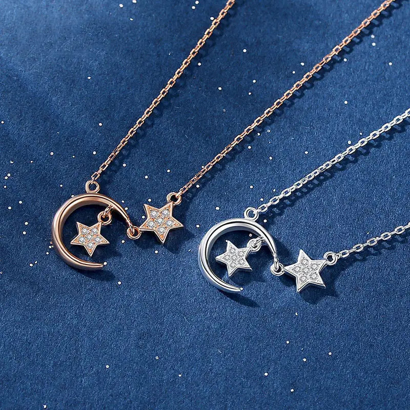 Star Moon Necklace for Women