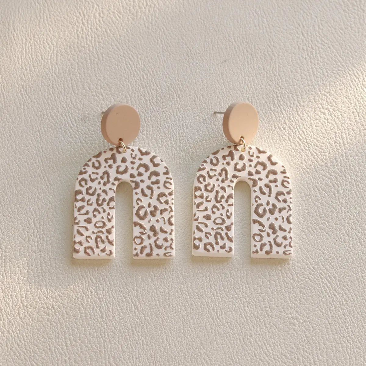 Acrylic Pink Leopard Print Earrings