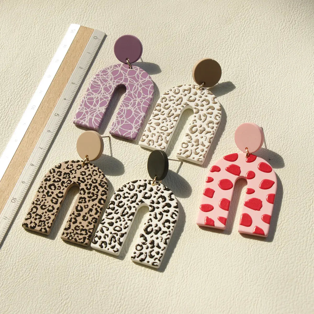 Acrylic Pink Leopard Print Earrings