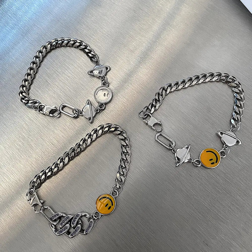 Cuban Diamond Planet Bracelet