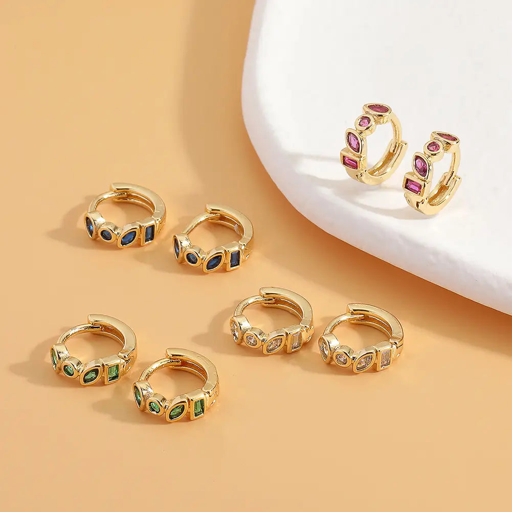 Irregular Zircon Studded Earrings for Women