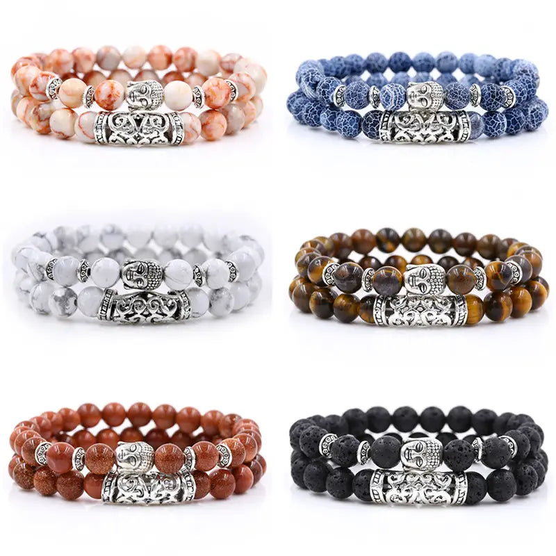 Energy Stone UFO Buddha Head Bracelet