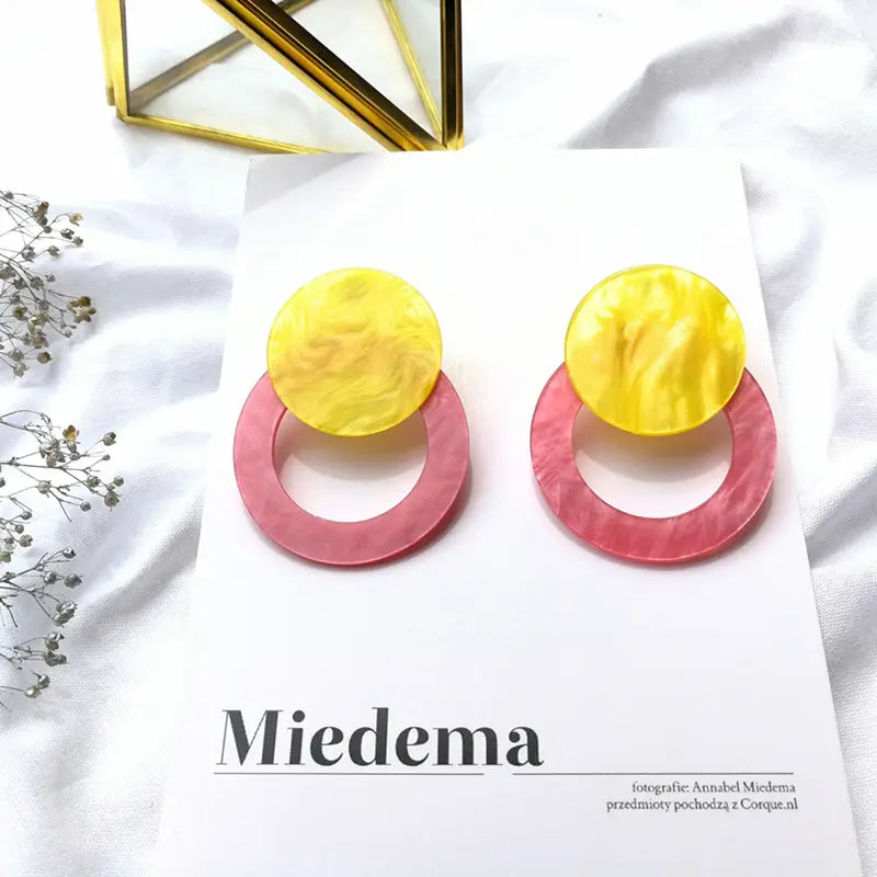 Acrylic Circle Earrings