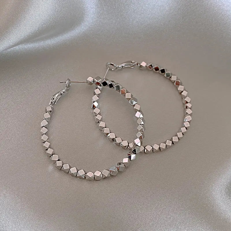 Trendy Broken Silver Earrings