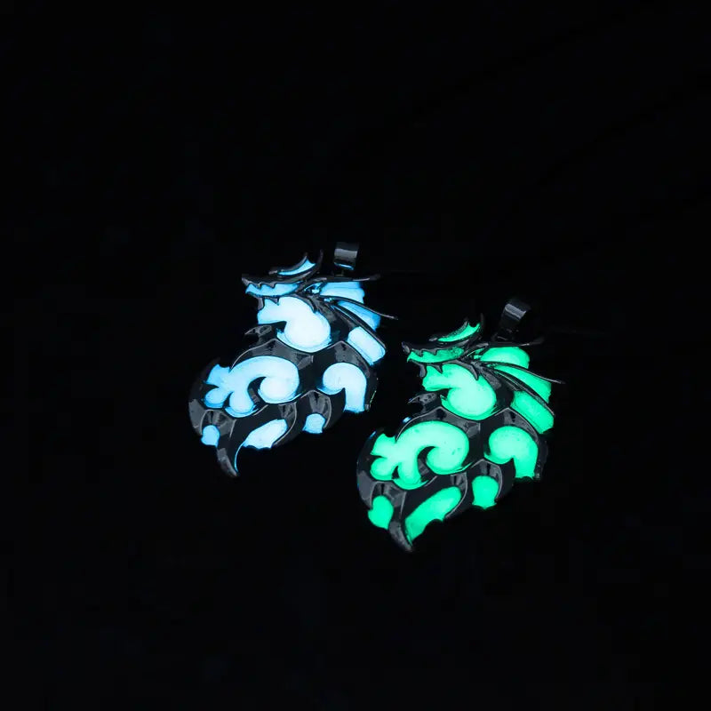 Glow-in-the-Dark Dragon Leather Necklace