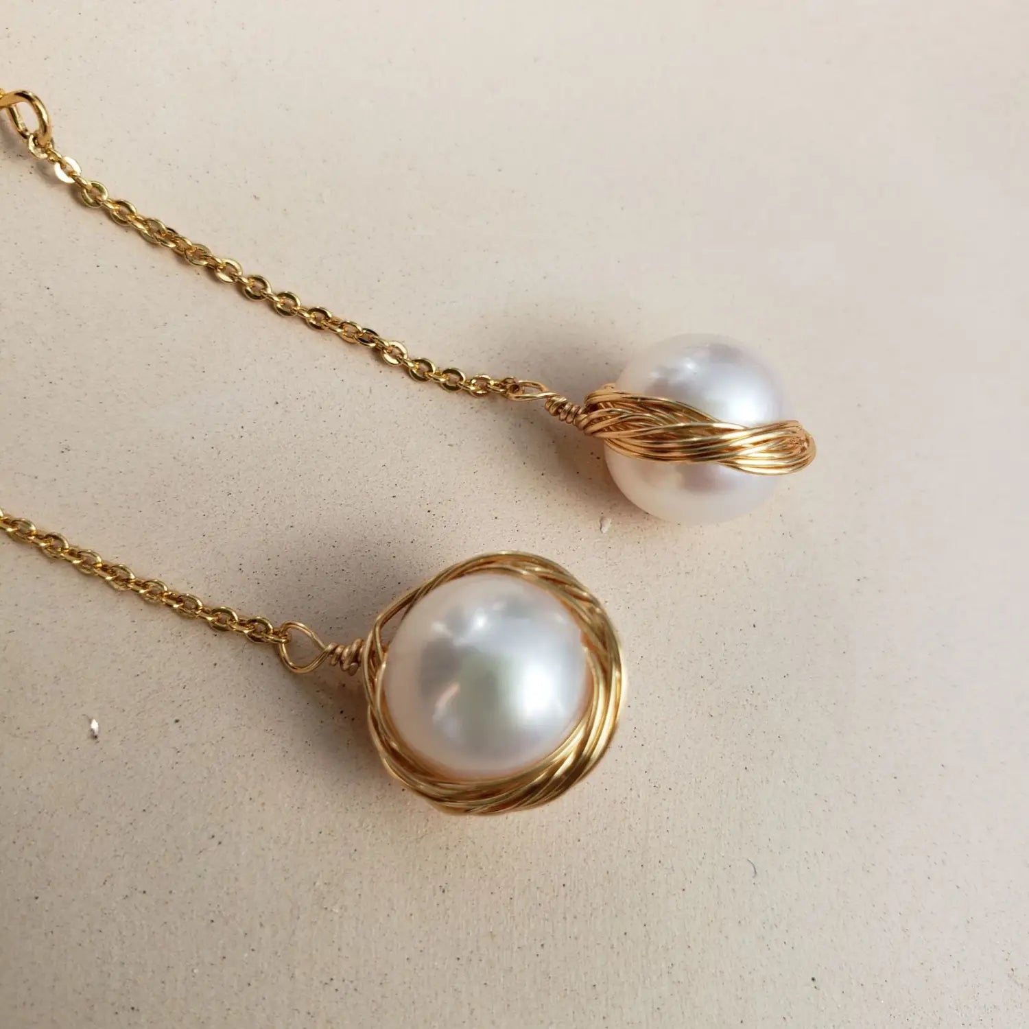 Long Pearl Dangle Earrings