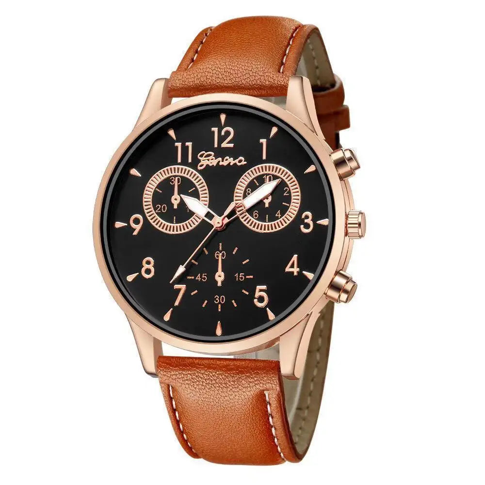 Business Three-eye Men’s Belt Watch