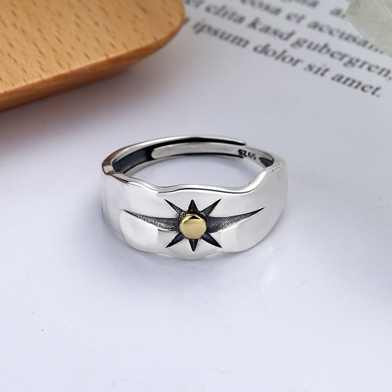 Sterling Silver Indian Sun Ray Ring for Women