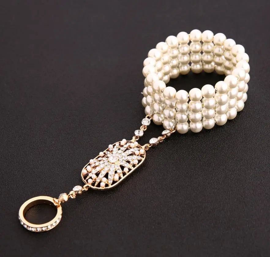 Gatsby Glass Pearl Bracelet