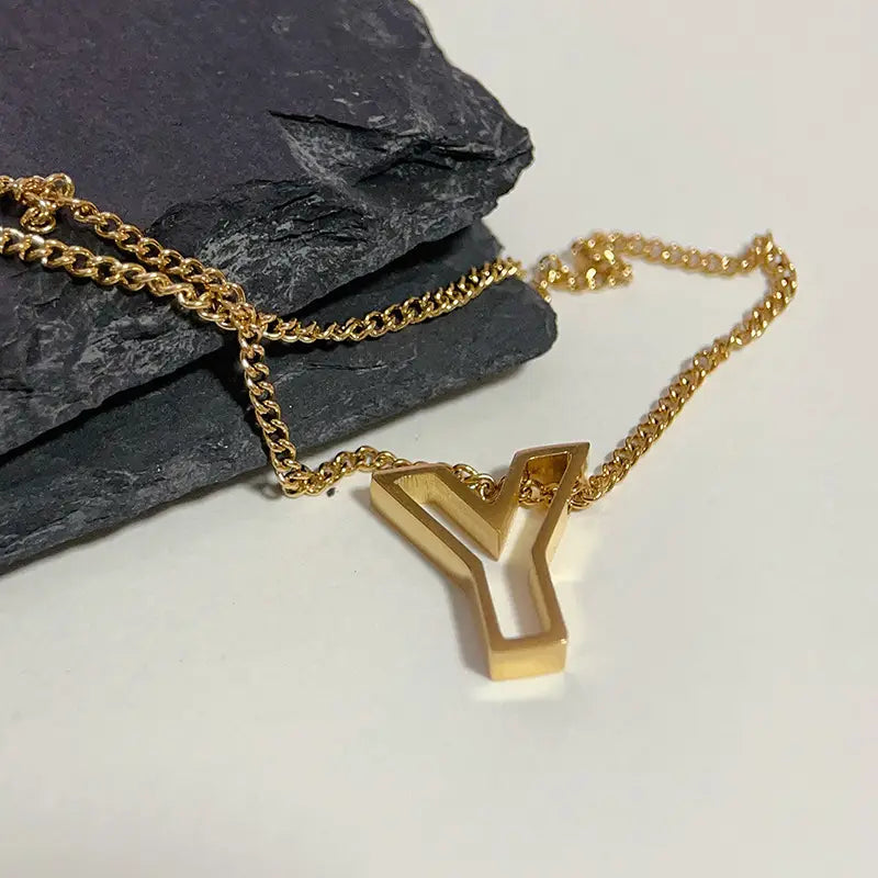 Titanium Steel Monogram Necklace