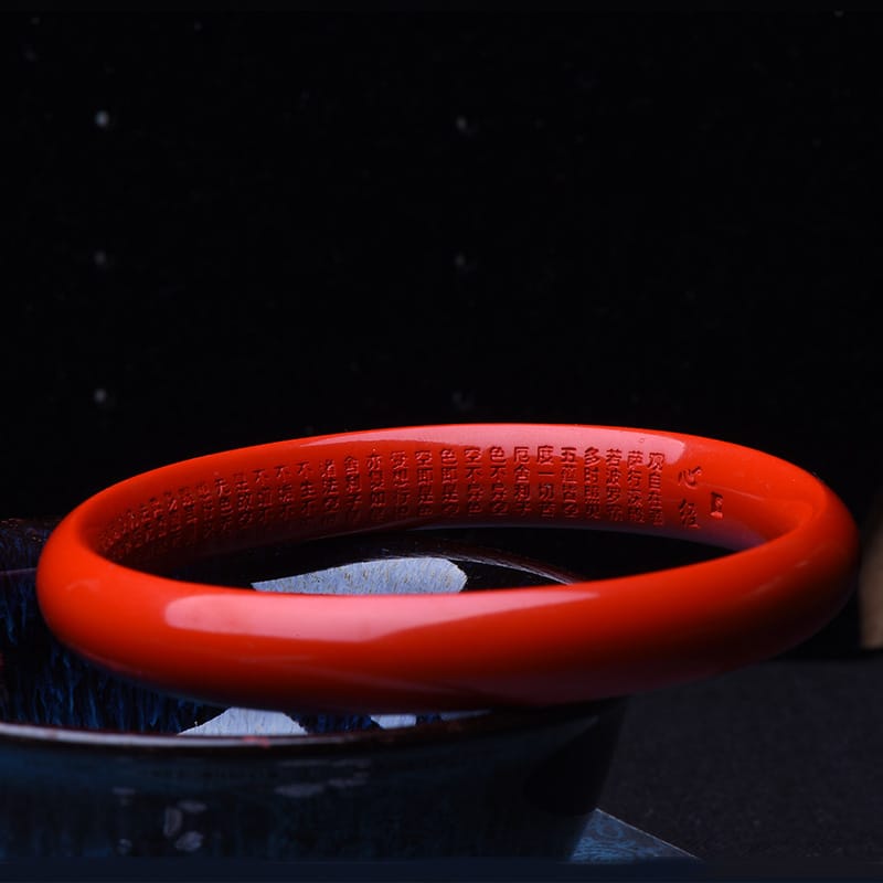 Retro Cinnabar Heart Sutra Bracelet