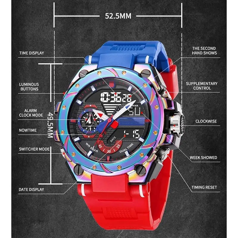 Dual Display Outdoor Waterproof Watch