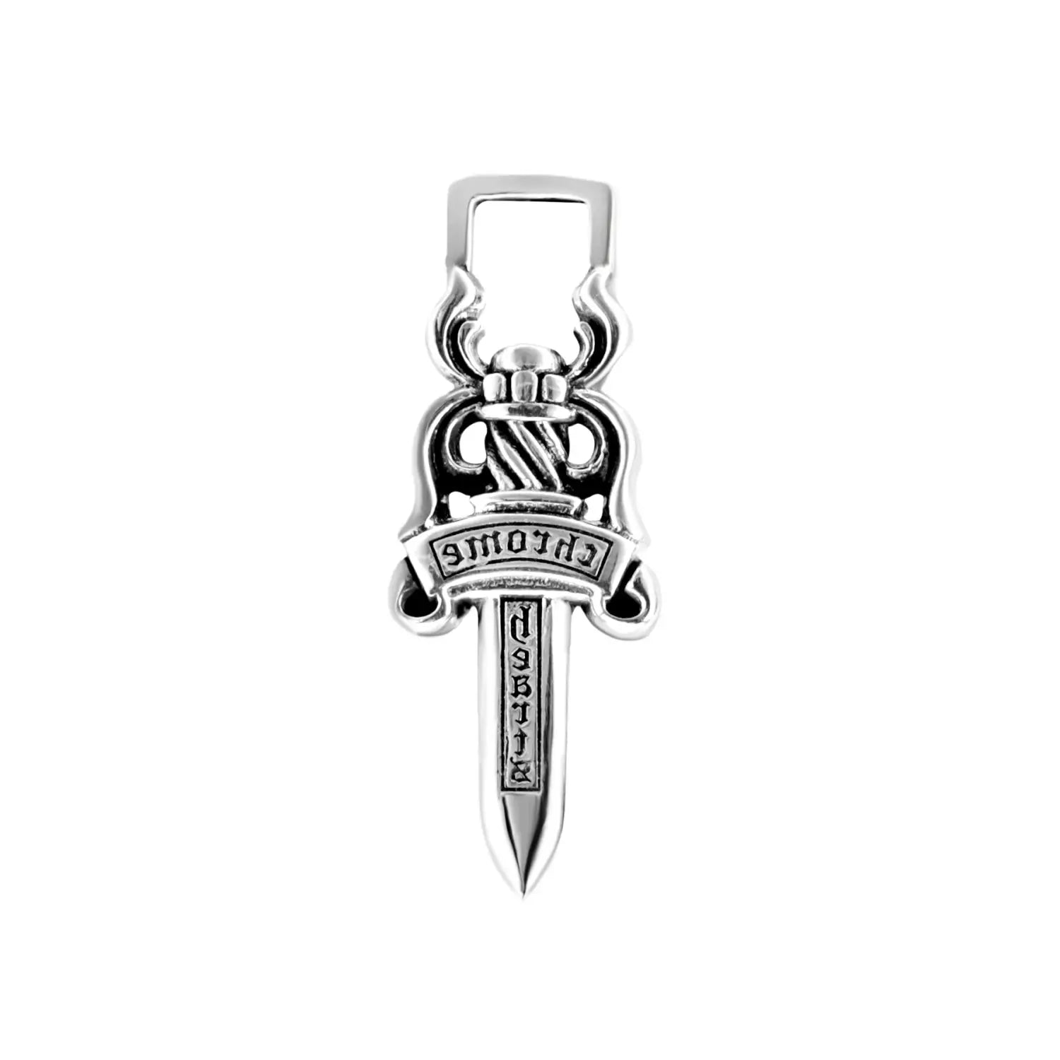 Thai Silver Old Sword Cross Pendant