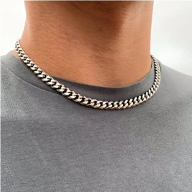 Titanium Steel Cuba Chain Necklace
