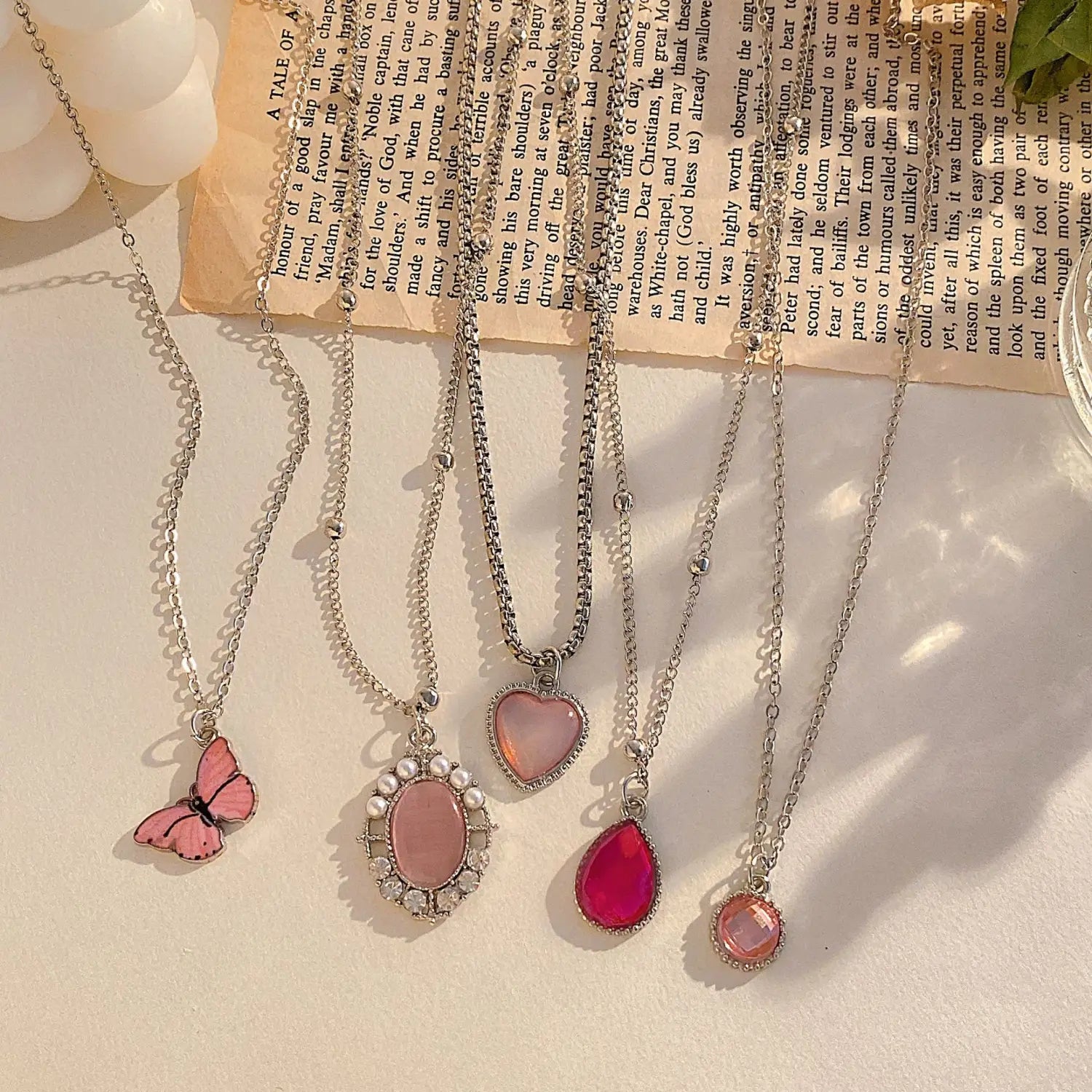 Butterfly Heart Shape Diamond Necklace