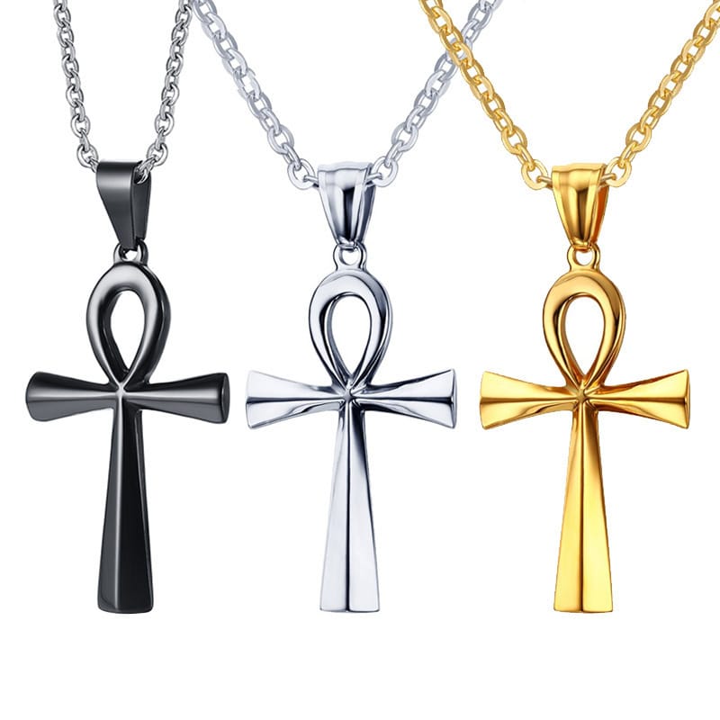 Titanium Steel Gold Cross Necklace