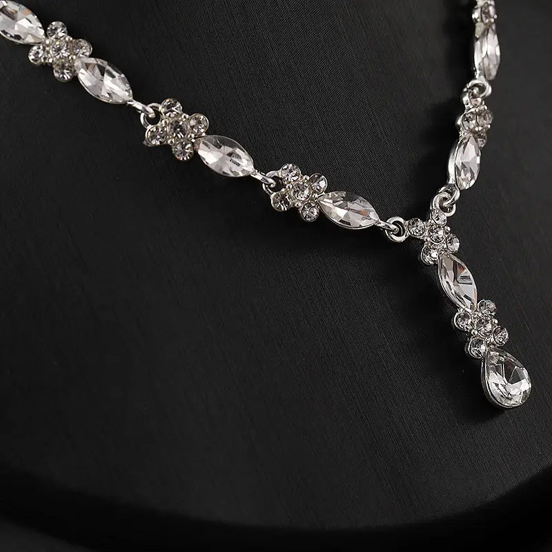 Zircon Necklace and Earrings Set