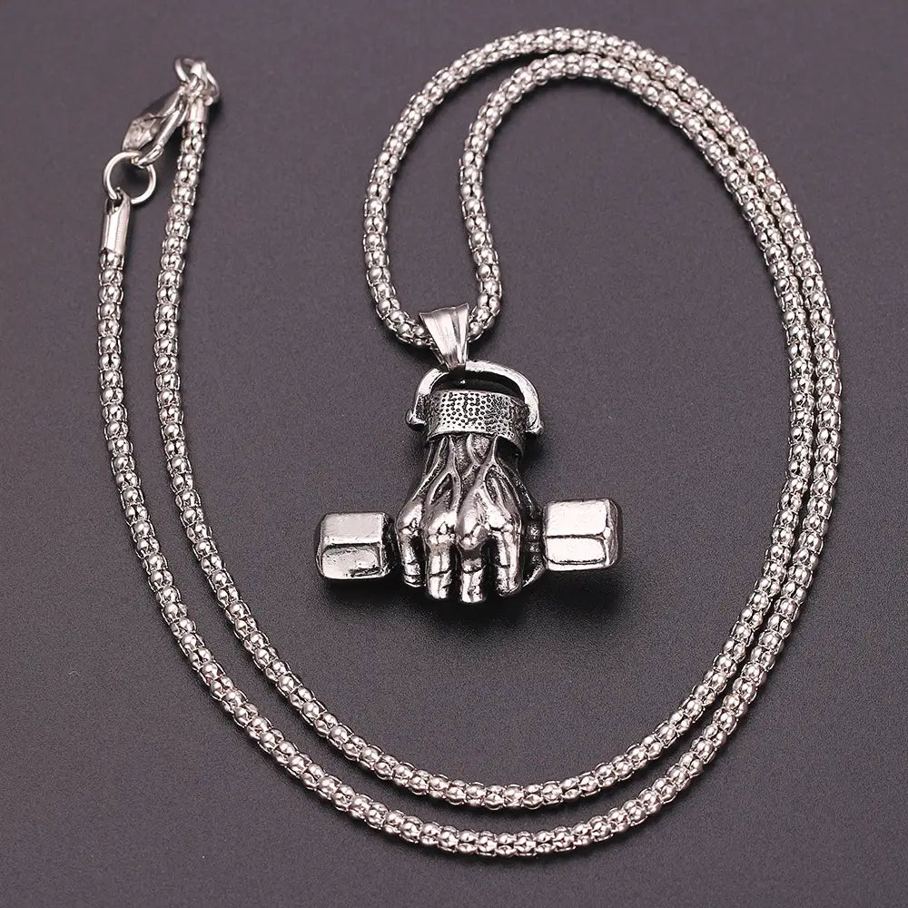 Dumbbell Gym Necklace