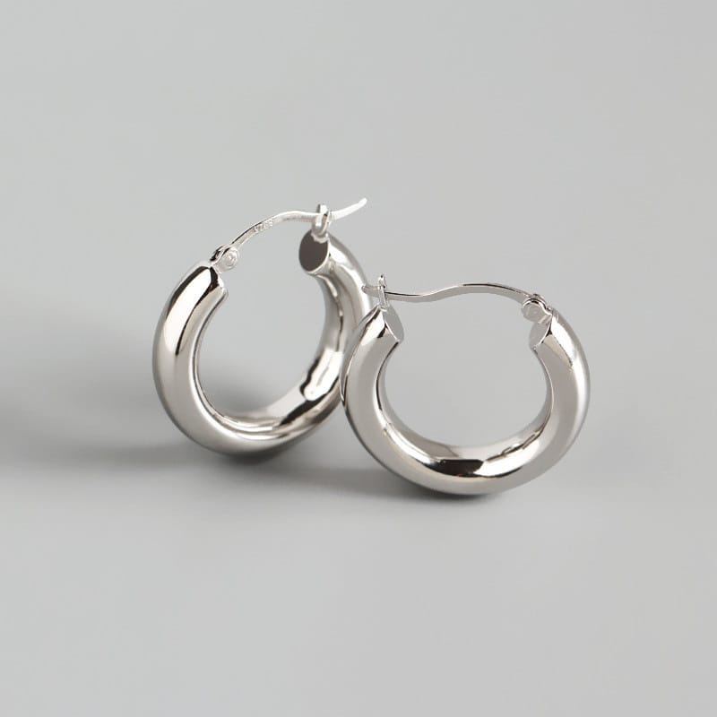 Simple Elegant Round Glossy Earrings for Women