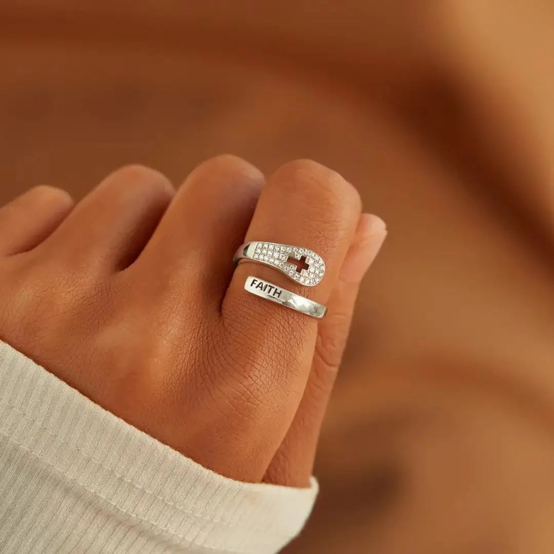 Faith Cross Zircon Ring