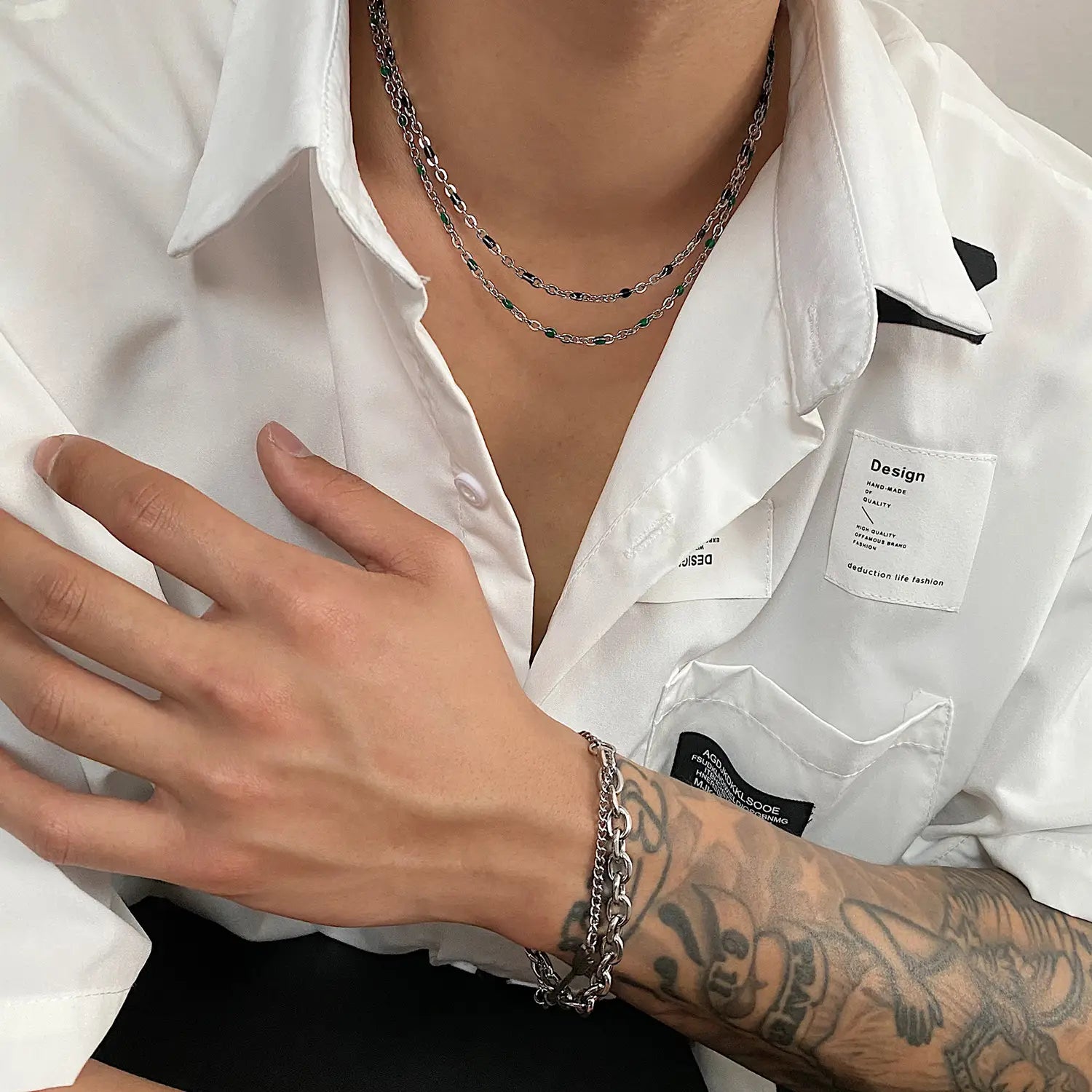 Men’s Design Double Layered Necklace