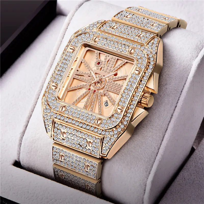 Full Diamond Large Dial Quartz Watch