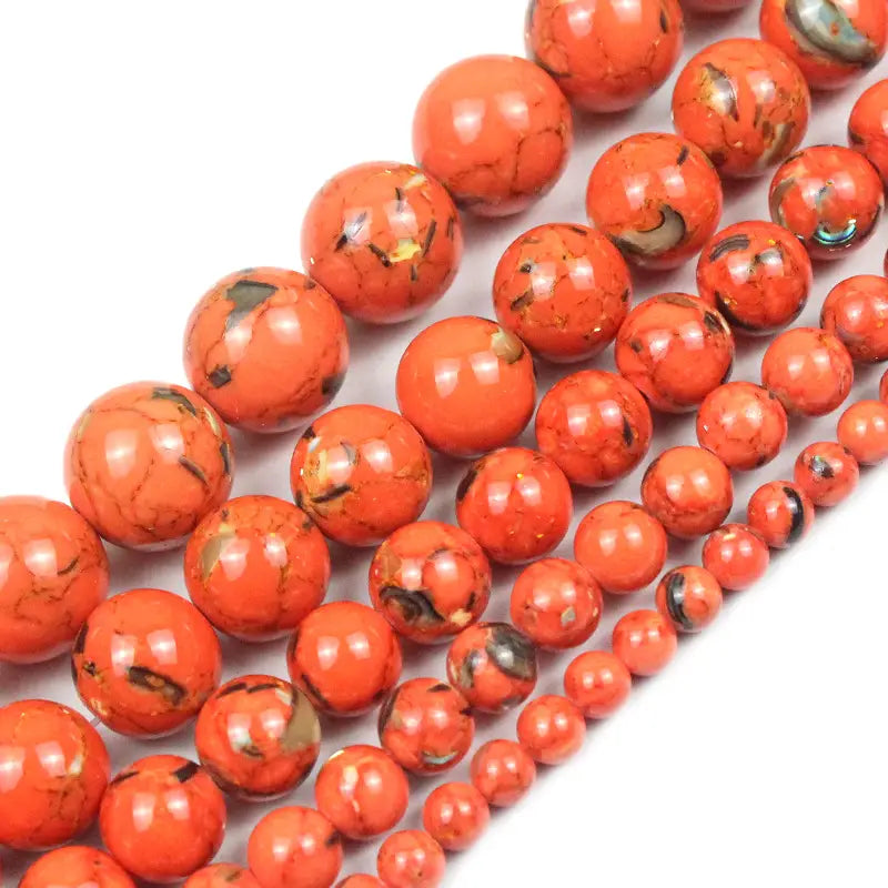 Orange Shell Turquoise Glitter Beads Accessory