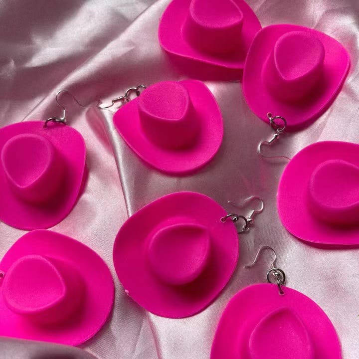 DISCO Straw Hat Halloween Earrings