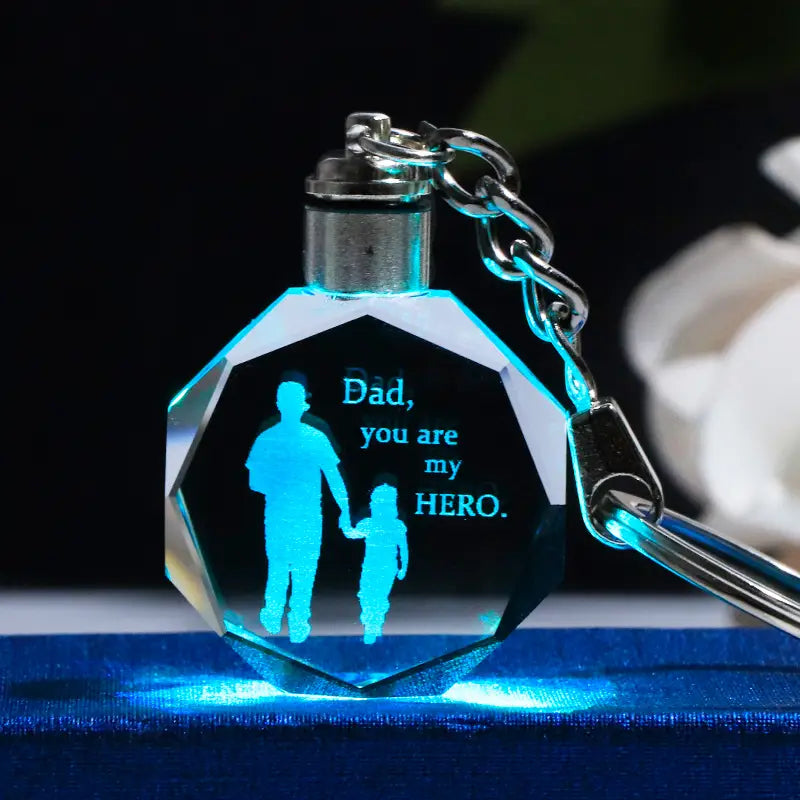 Custom Carved LED Crystal Keychain