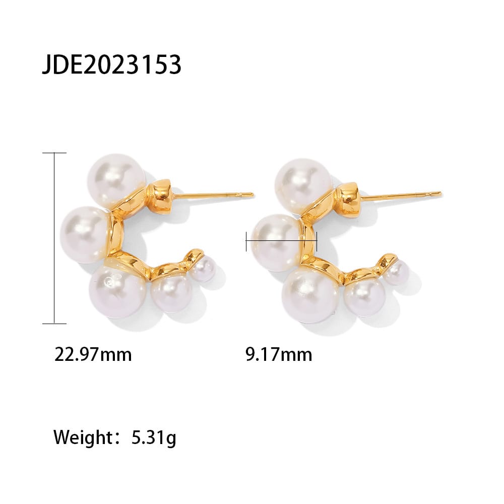 French Retro Pearl Stud Earrings