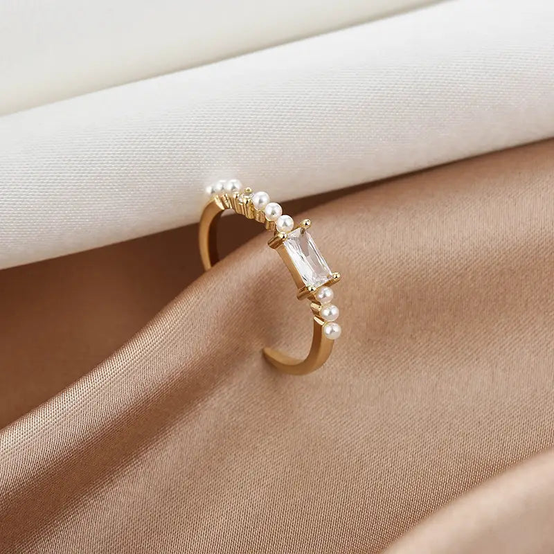 Simple Square Gemstone Ring