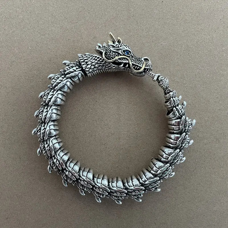 Vintage Zodiac Dragon Bracelet with Sapphire
