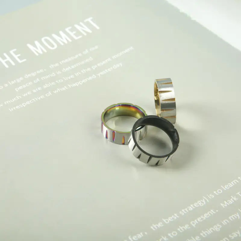 Colorful Brushed Stainless Steel Ring