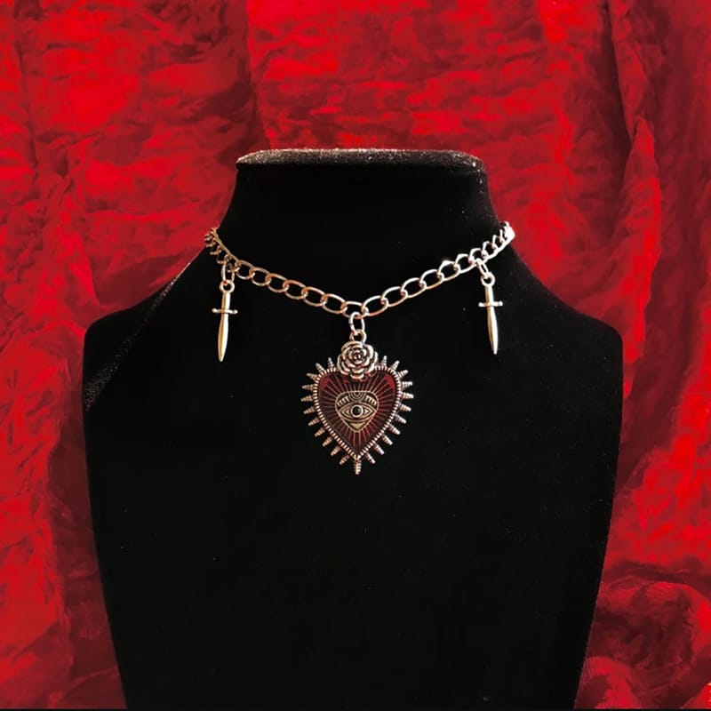 Vintage Gothic Heart Necklace