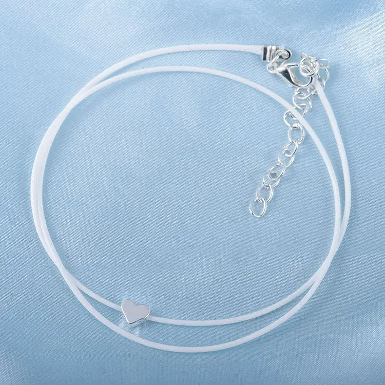 Heart Footwork Double Chain Necklace