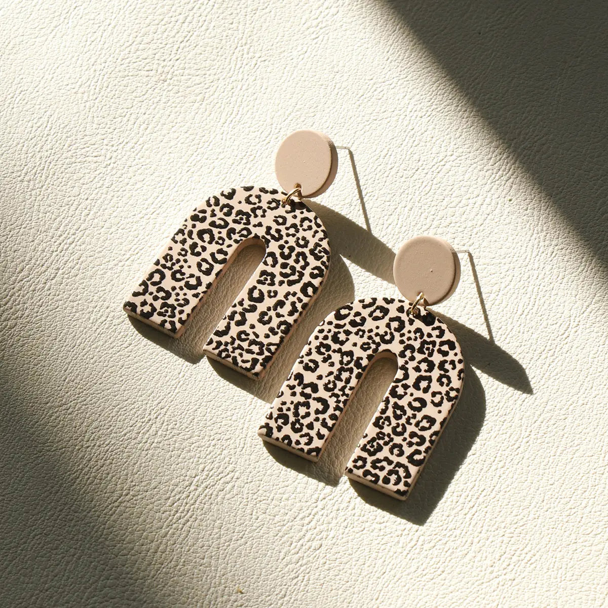 Acrylic Pink Leopard Print Earrings
