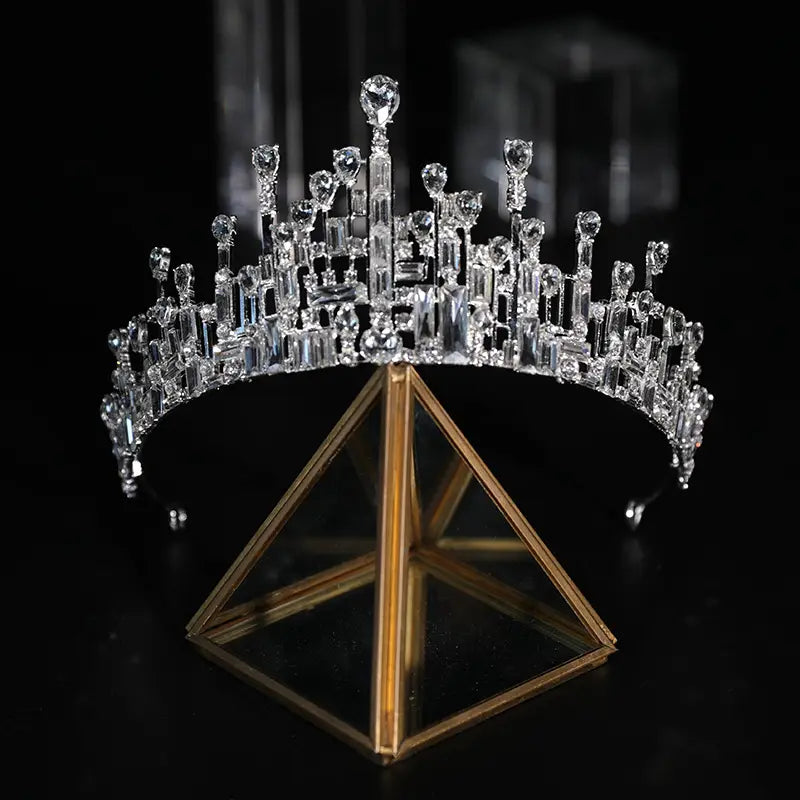 Bridal Rhinestone Pearl Crown
