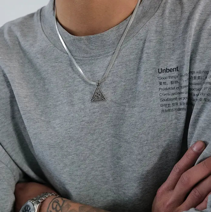 Snake Bone Triangle Totem Pendant