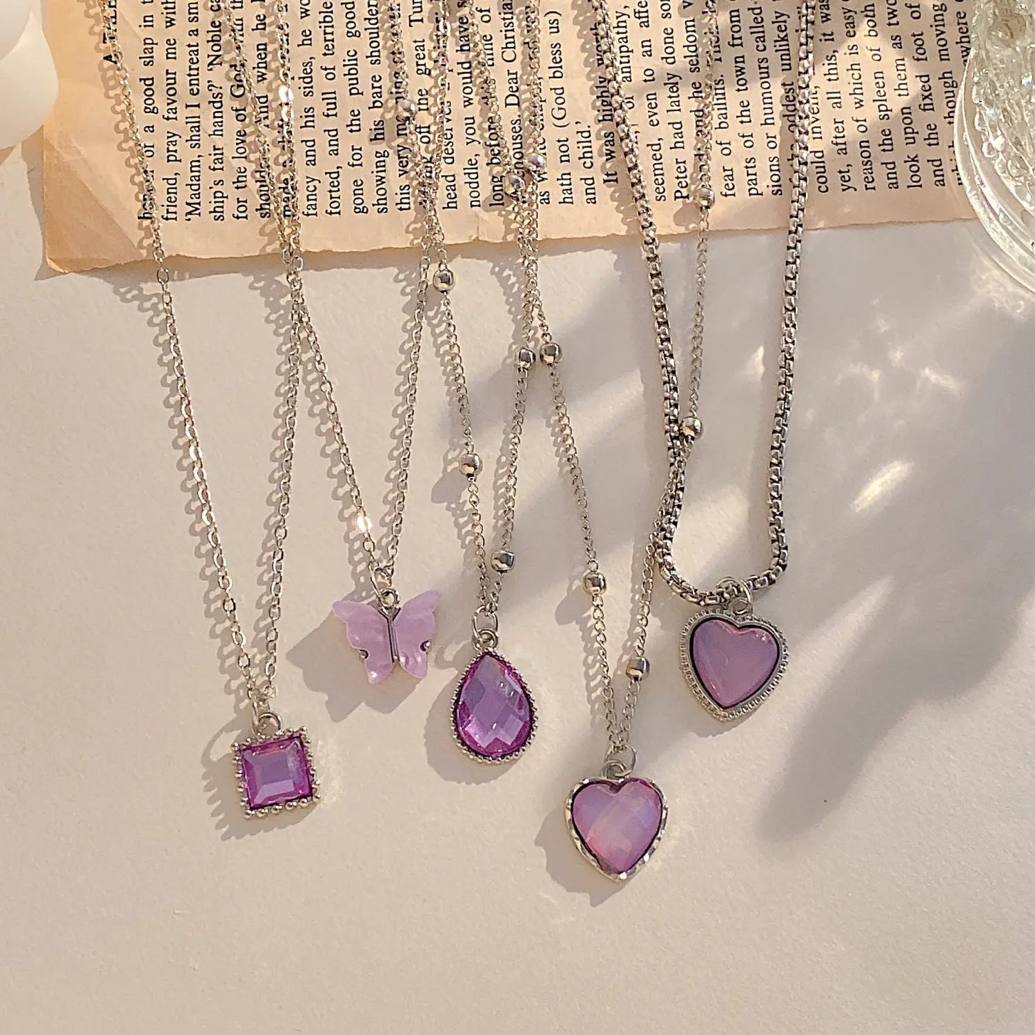 Butterfly Heart Shape Diamond Necklace