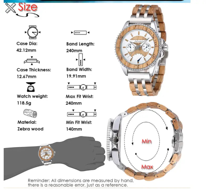 Sports Mechanical Feeling Men’s Wood Suit Watch