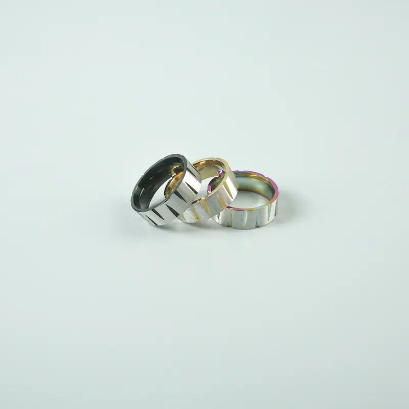 Colorful Brushed Stainless Steel Ring