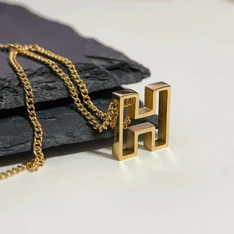 Titanium Steel Monogram Necklace