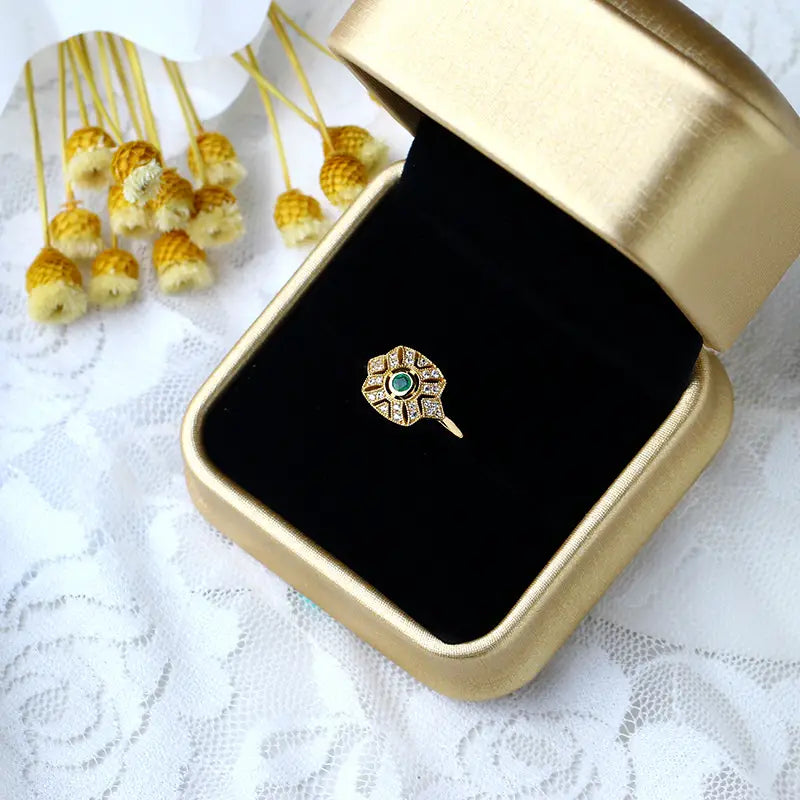 Vintage Emerald Zircon Ring