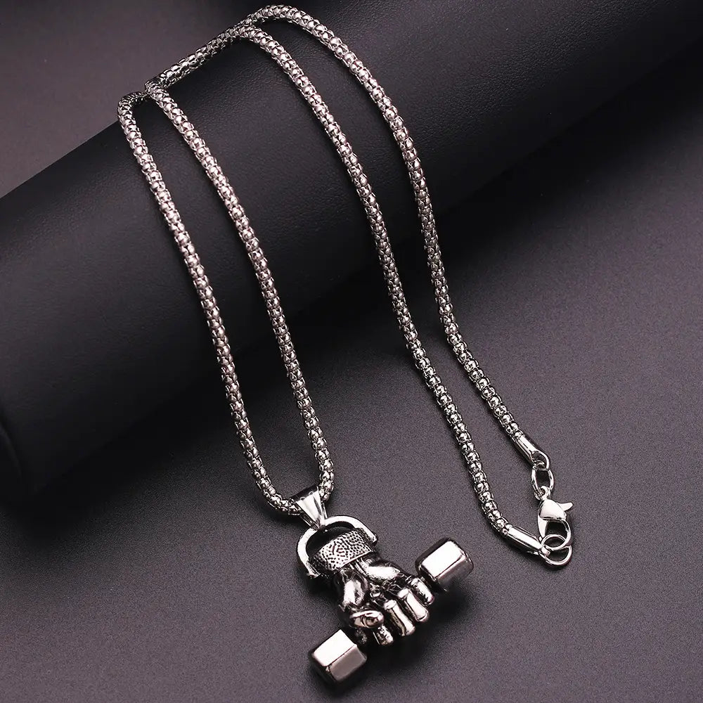 Dumbbell Gym Necklace