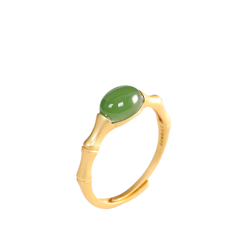 Hetian Jasper Bamboo Ring