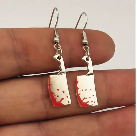 Gothic Horror Kitchen Knife Earrings