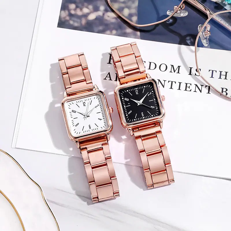 Square Digital Casual Fashion Frosted Quartz Watch